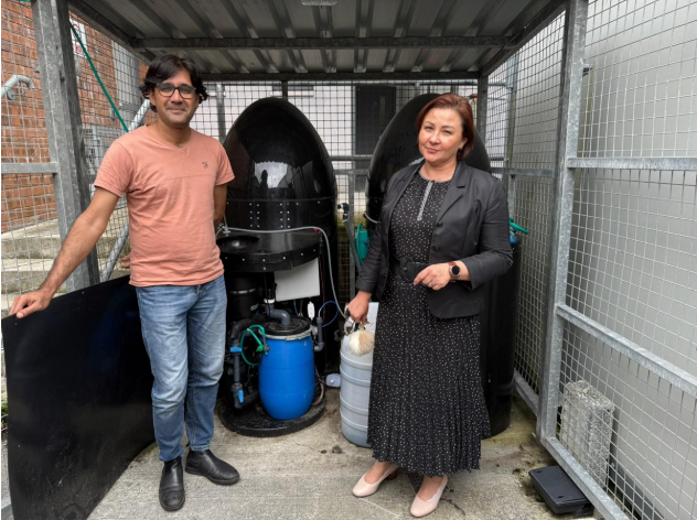 Figure 1:  Working with 2 × 300L anaerobic digester (Pilot Scale) at TUS 